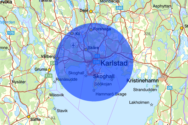 Karlstad 15 december 07.19, Sammanfattning natt, Värmlands län