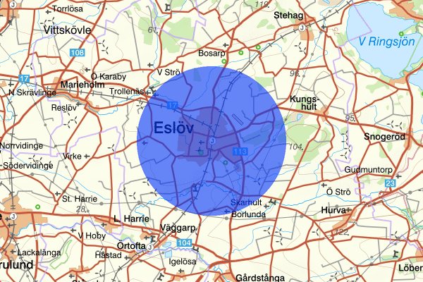 Eslöv 08 januari 20.38, Trafikolycka, Eslöv