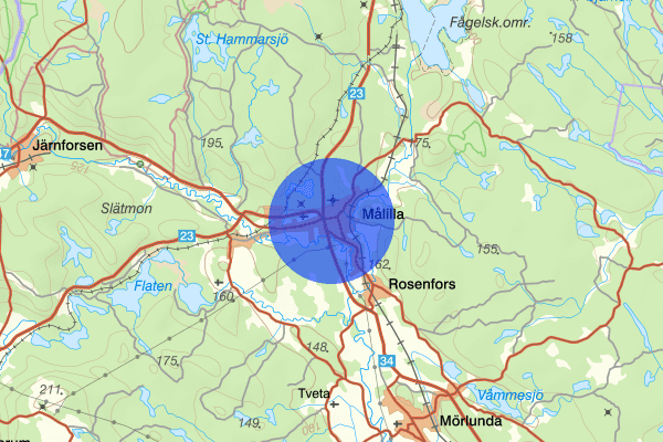 Målilla 14 januari 10.34, Trafikolycka, Hultsfred