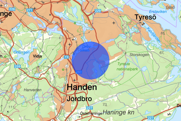 Vendelsö 16 januari 01.41, Olaga hot, Haninge